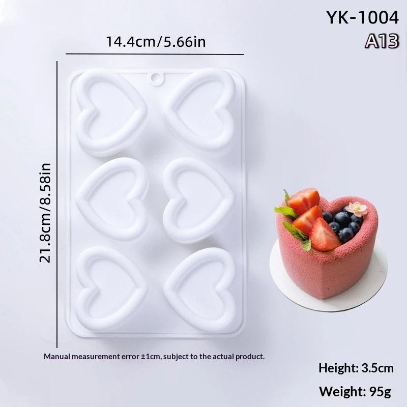 Herz Stern Quadrat Bento Kuchen Silikonform Schokoladenmousse Form Obstkuchen Dekorationen Wiederverwendbar Seife Kerze Gips Herstellungsform