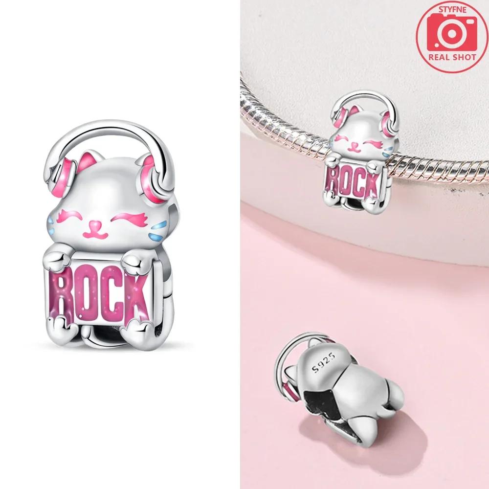 Copper Charms Animal Color Pink Rabbit Sheep Cat Dog Beads Fit 3Mm Original Bracelets Fine Diy Birthday Jewelry Make