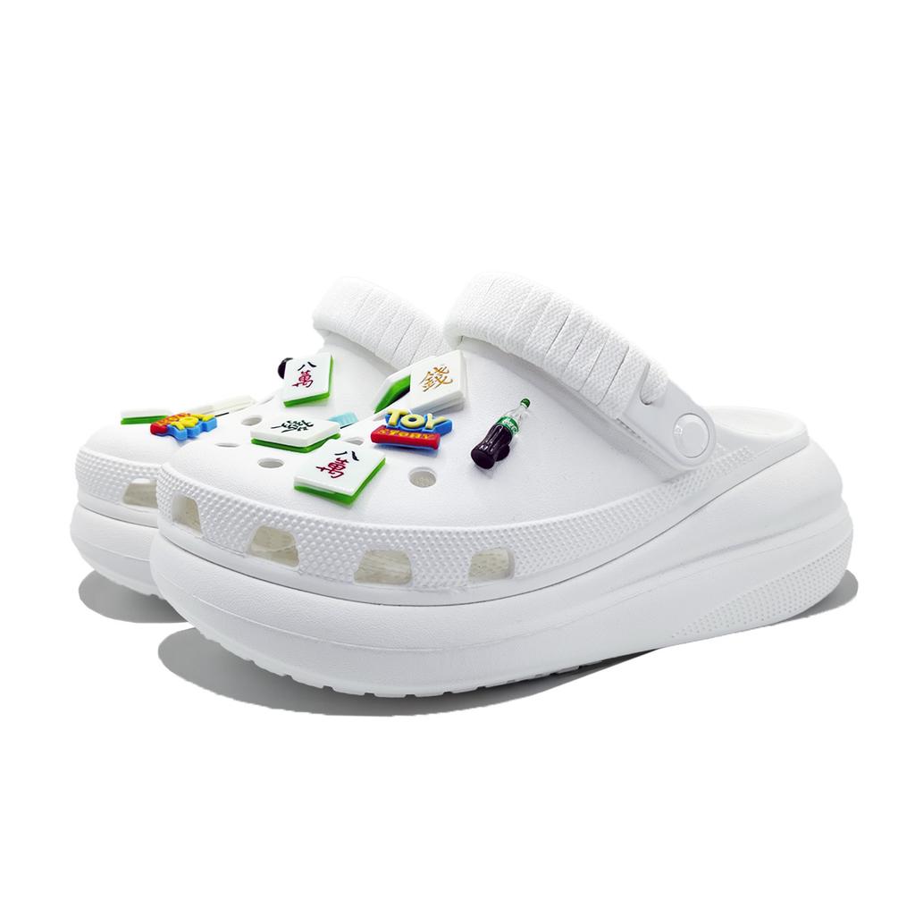 Crocs Crush Clog Tianhu Mahjong Pure Suits EVA Jinling Trend Creative Accessories Pendant Fashionable and Versatile Clogs Unisex White