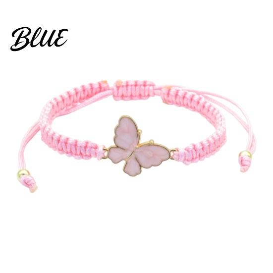 Braided Butterfly Bracelet Handcrafted String Rope Adjustable Cheerleader Wristlet Gift