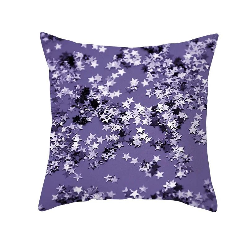 Square Throw Pillow Geometric Purple Marble Print Pattern Cushion Cover Home Living Room Sofa Decoration