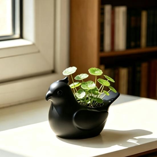 Small Modern Style Flowerpot Bird Shape Flowerpot, Handheld Size Durable PLA Flower Pot, Healing Mini Desktop Planter 3D Printed Creative Planter, for