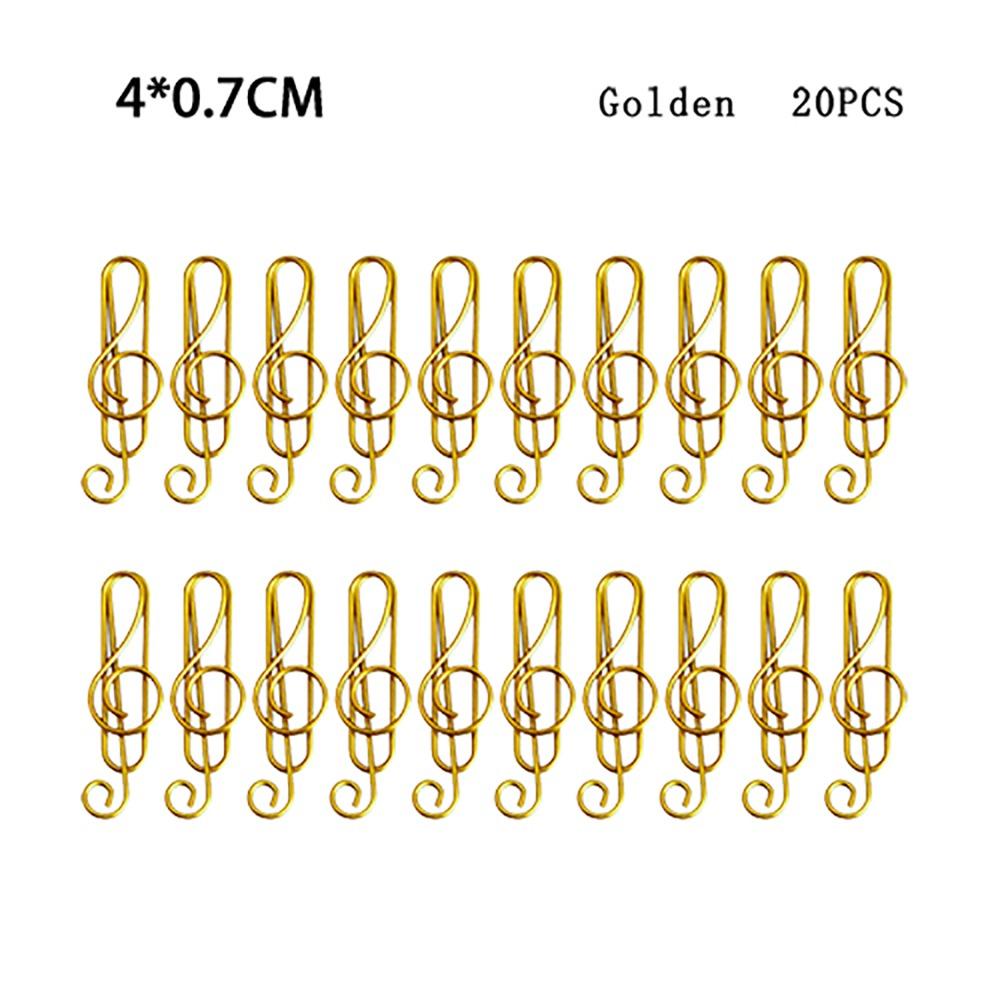 20PCS/Set Durable Music Shape Paper Clips Music Note Music Note Shaped Paper Clip  Books