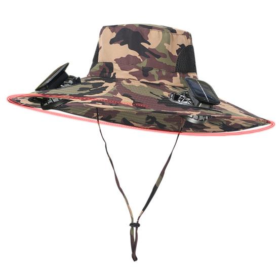 

Широкополая шляпа от солнца со встроенным солнечным вентилятором для мужчин и женщин, летняя охлаждающая пляжная шляпа-ведро для рыбалки на открытом воздухе, пешего туризма, кемпинга E