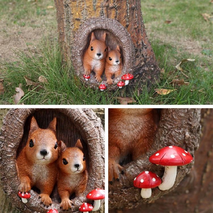 Hand Painted Squirrel Statue Garden Squirrel Statue Ornament For Garden Trees And Outdoor Landscape Decoration