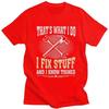 I Fix Stuff Graphic Tee for Unisex Short Sleeve Cotton T-Shirt Mechanic Engineer Gift