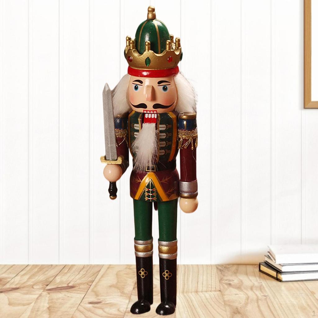 Wooden Nutcracker Soldier Handcraft Christmas Ornaments Desk Tabletop Decor