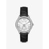 Sage Pavé Silver-Tone and Crocodile Embossed Leather Watch MK4821