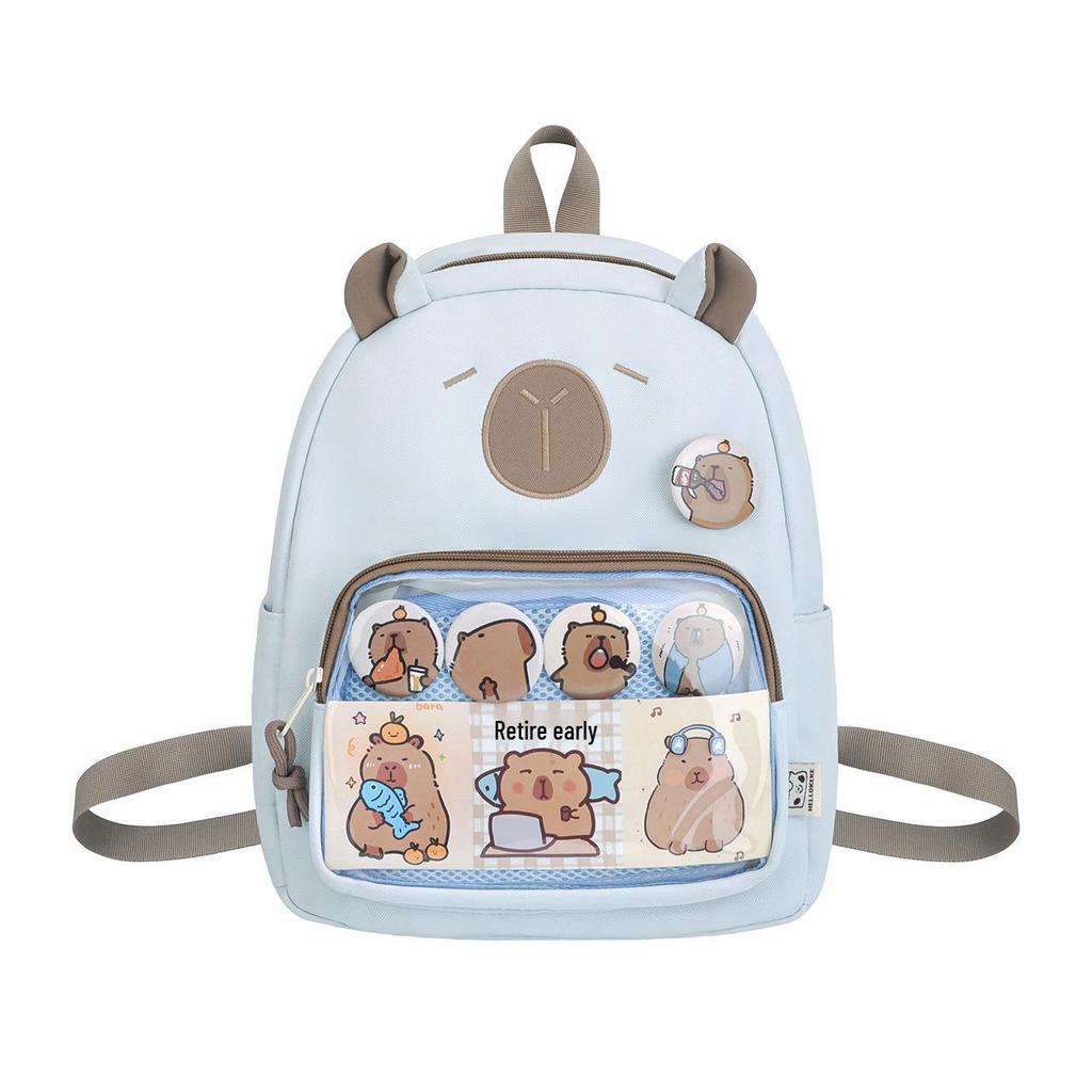 High-Capacity Capybara Backpack - Japanese Cartoon Schoolbag for Students and Travel