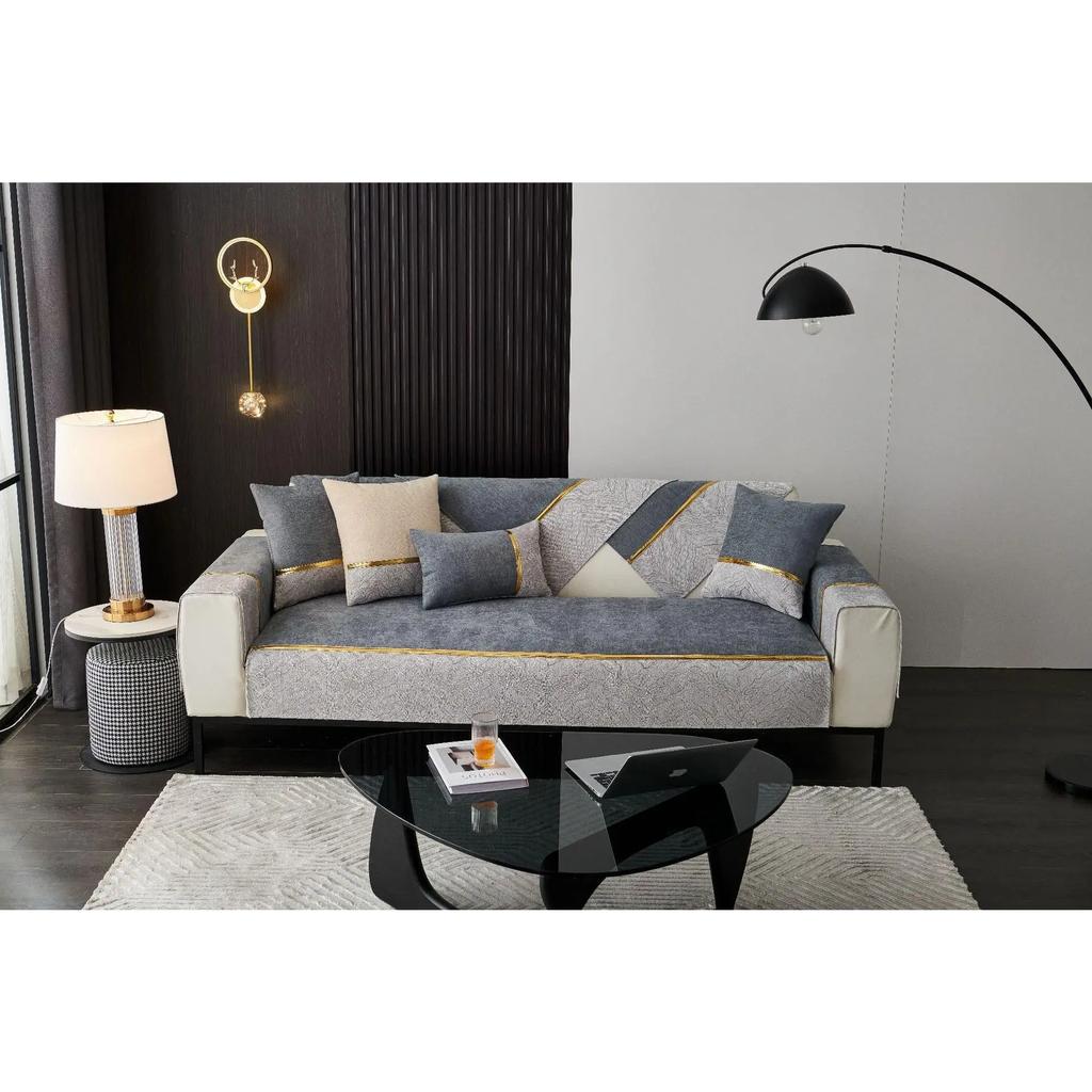 Chenille Thickened Sofa Cushion For All Season Universal Anti Cat Scratch Anti-Slip Durable Dustproof Seat Cover Blanket
