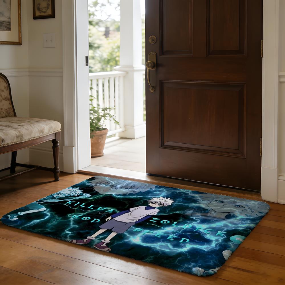 HHunter And HHunter Anime Floor Mat Soft Flannel Absorbent Mat Non-Slip Rug Home Bedroom Bathroom