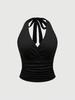 2026 European Summer Solid Color Spaghetti Strap Halter Vest: Versatile, Slimming, Sexy Sleeveless Top for Women