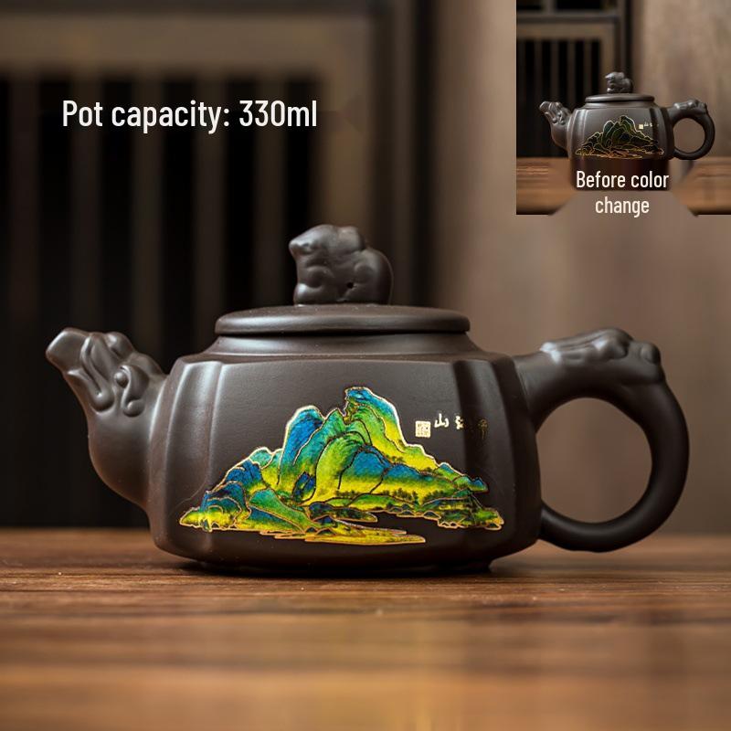 Original Ore Color-Changing Phoenix Cry Purple Clay Teapot - Large Capacity for Brewing Tea