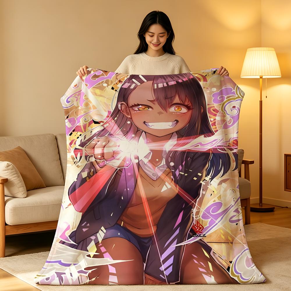 Anime N-Nagatoro S-San Throw High-Density Short Plush Blanket Soft Skin-Friendly for Sofa Nap Air-Conditioned Room