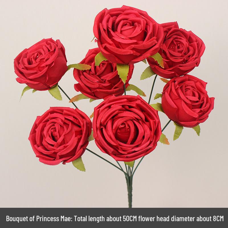 Wine Red Artificial Floral Bouquet - Chinese Wedding & Engagement Ceiling Decoration