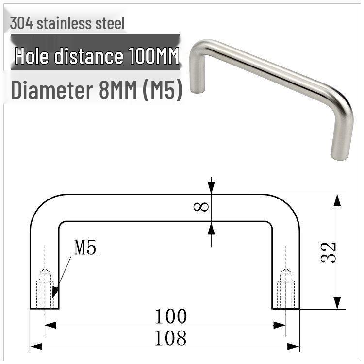 Solid 304 Stainless Steel U-Shaped Cabinet Handle