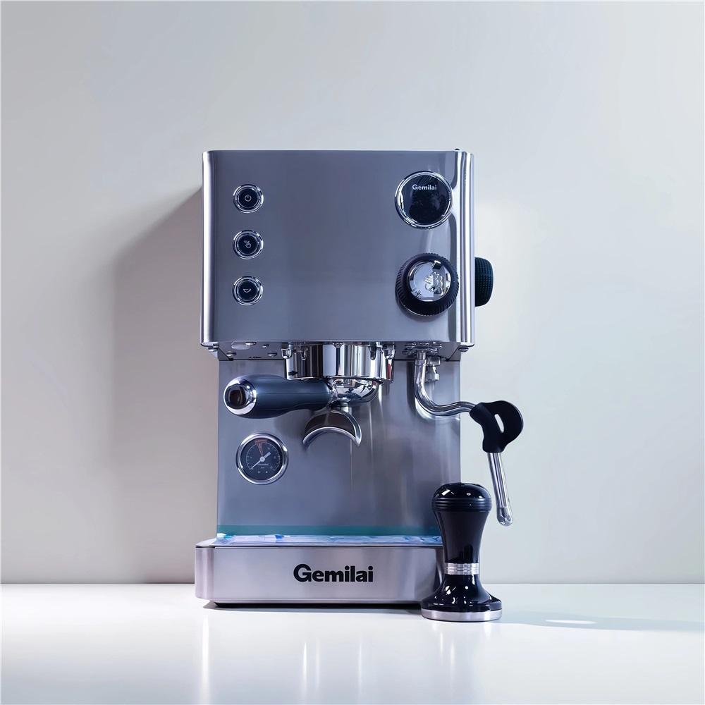GEMILAI CRM3007Z Полуавтоматическая эспрессо-машина – бойлер 550 мл, регулируемый OPV, двойной ПИД-контроль температуры, мощность 1850 Вт