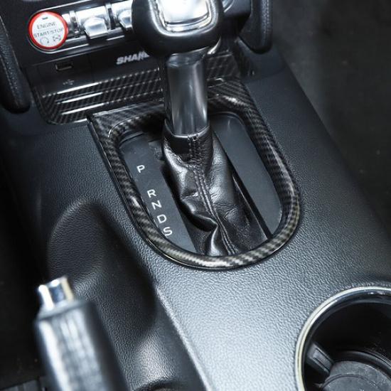 1X Central Gear Shift Frame Trim Decor Cover for Ford Mustang 2015+ Carbon Fiber
