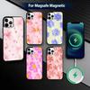 Flower P-Pattern Phone Case For iPhone17,16,15,14,13,12,11 Plus,Pro Magnetic For Magsafe Wireless Charging