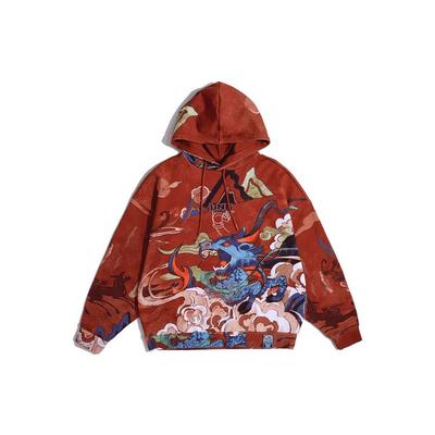 Li Ning Qilin Cloud Serie Gewaschener Pullover Hoodie Herren Hoodies Kastanie AWDQ403-1