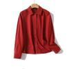 Spring 2025 Women's Simple Versatile Lapel Shirt: Single-Breasted Patchwork Design for Commuting