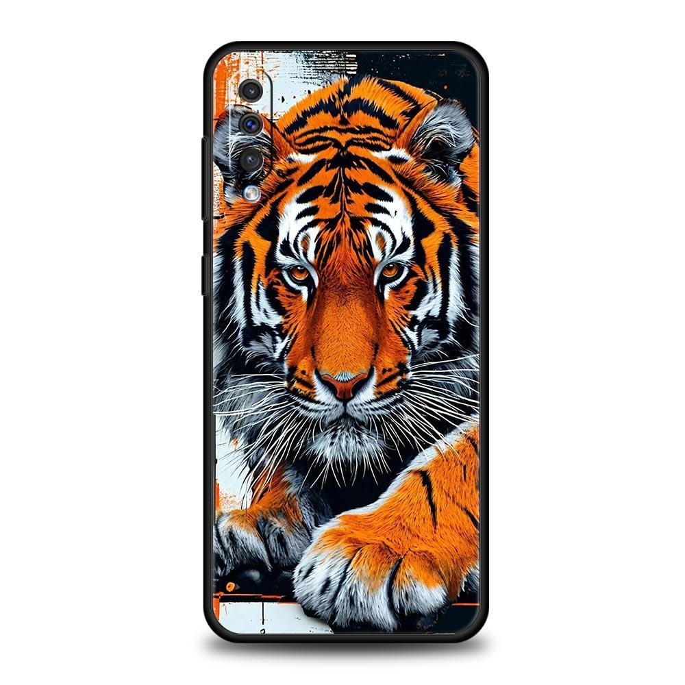 Phone Case for Samsung Galaxy A56 A36 A26 A16 A06 A54 A42 A34 A24 A22 A20 A12 A40 A50 5G Soft TPU Shell Cartoon Tiger Pattern