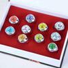 10Pcsset Anime Akatsuki Itachi Metal R-Ings Cartoon Cool Cosplay Accessory Props Boy Children Action Figure Toy Gift