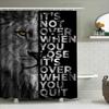 Inspiring Black White Lion Shower Curtain Set Perfect For Bathroom Decor With Quote 'It'S Not Over When You Lose It'S Over When