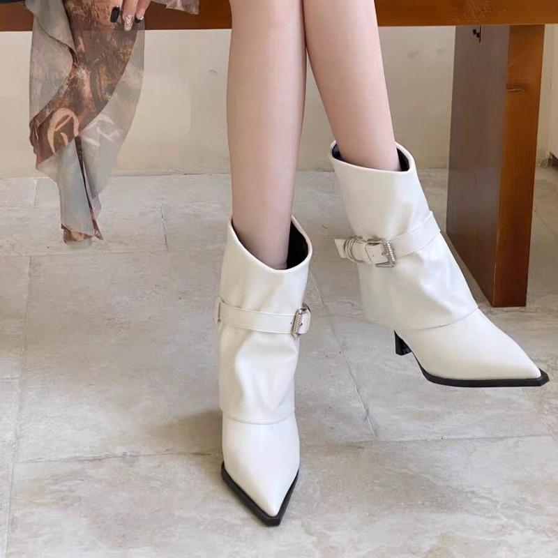 Designer Women Boots Pointed Toe High Heels Sexy Shoes 2026 New Brand Pumps Winter Woman Chelsea Boots Leather Shoes Mujer Botas