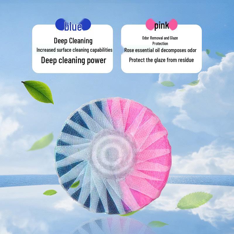 Dual-Color Blue Bubble Toilet Bowl Cleaner, Rose Scent, Quick Dissolving, Long-Lasting Fragrance