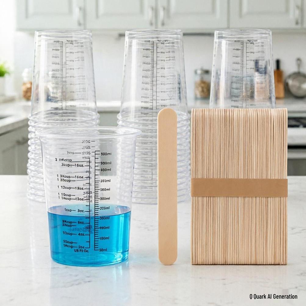 600ml Disposable Clear Plastic Mixing Measuring Cup for Paint and Resin