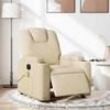 Vidaxl Reclining Massage Chair, Electric, Cream, Fabric