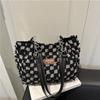 Plaid Women's Tote Bag Beggar Style Commuting Bags Korean Denim Shoulder Bags  Ladies