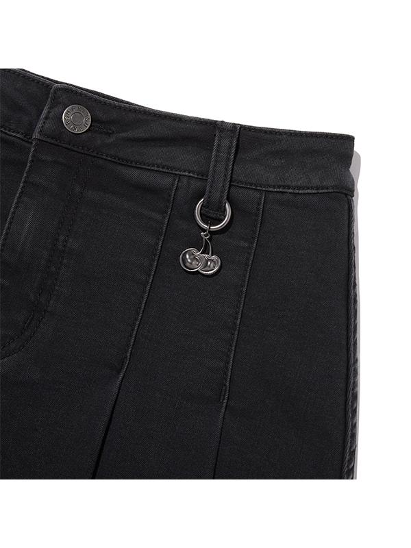 KIRSH Pintuck Denim Skirt Pants [Charcoal]