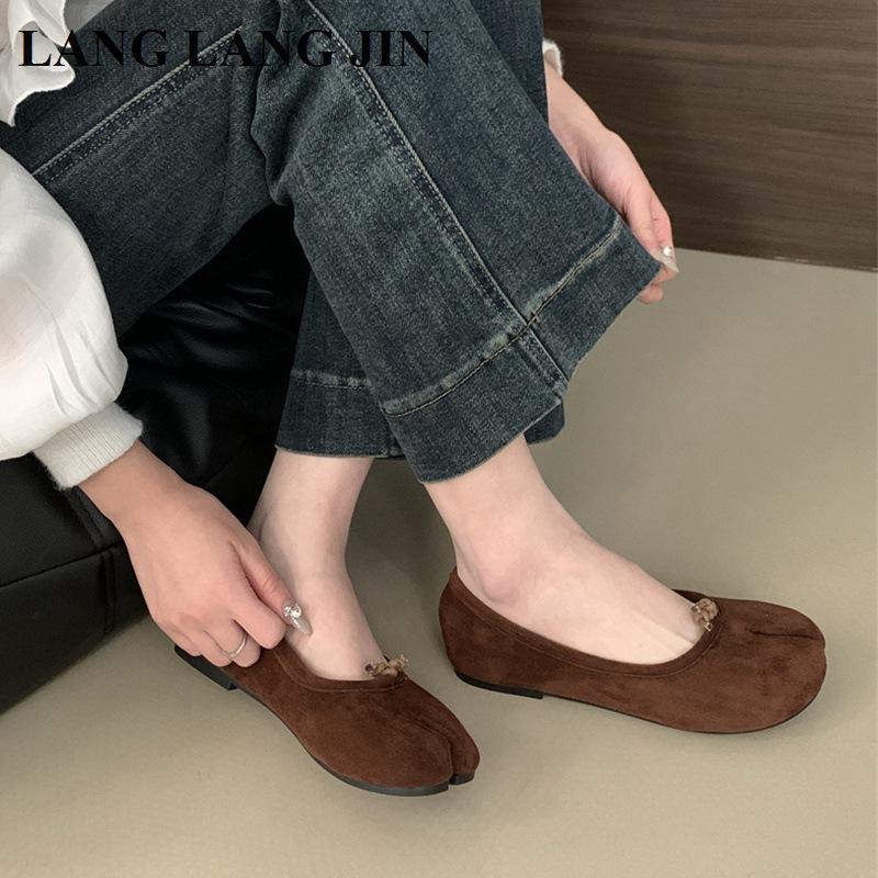 Women Flats Tabi Ninja Shoes Fashion Split Toe Ballet Leopard Print Shoe Comfy Flat Ballerina Soft Moccasins Casual Loafer Mujer