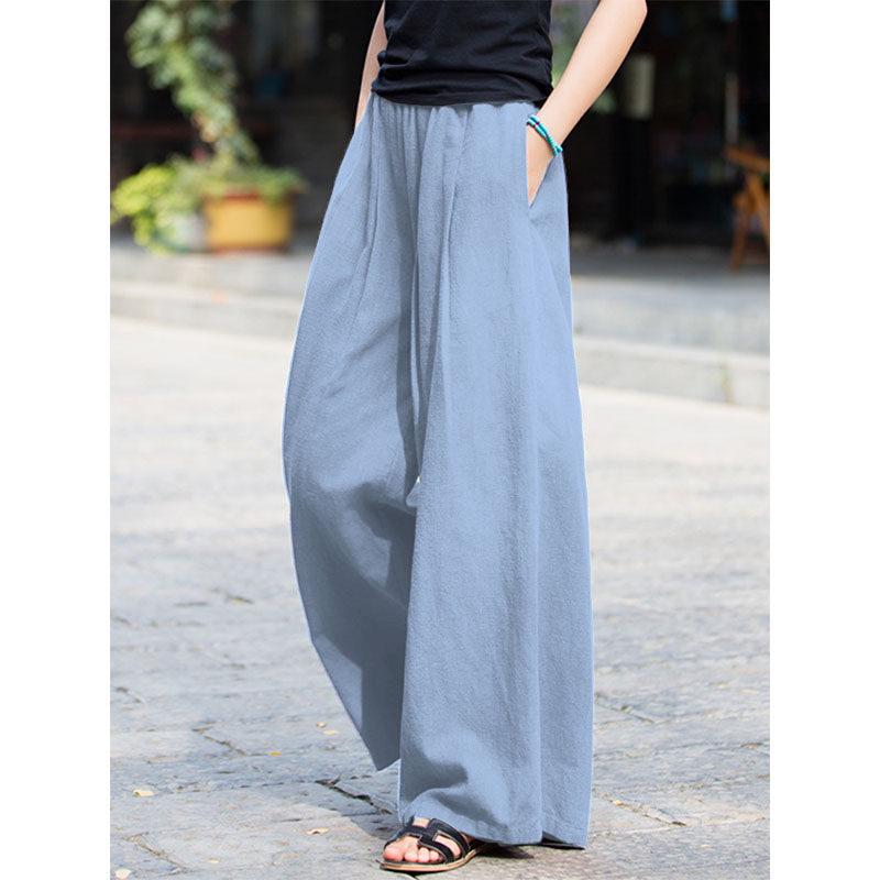 

Women s Versatile Cotton Linen Wide-Leg Trousers - Slimming, Loose, Casual Summer Pants 2XL (130-145 jin)