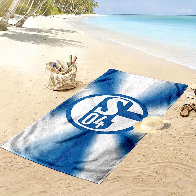 Asciugamano da Spiaggia Stampato FC Schalke 04, Asciugamano Grande Morbido ad Asciugatura Rapida per Spiaggia Campeggio Nuoto