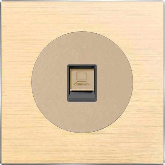 Hoge Kwaliteit Retro Stijl Aluminium Wandlichtschakelaar - Koffiekleurige LED Indicator met Resetknop Universele Elektrische Socket