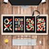 Mid Century Modern Style Shapes Geometric Abstract Mouse Pad Vintage Colors Office Mat Retrowave Keyboard Computer Mat