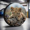 1pc Leopard Print Tire Cover - Machine Washable Polyester, Universal Fit For Jeep Tires, Stylish & Durable Protection, Perfect N