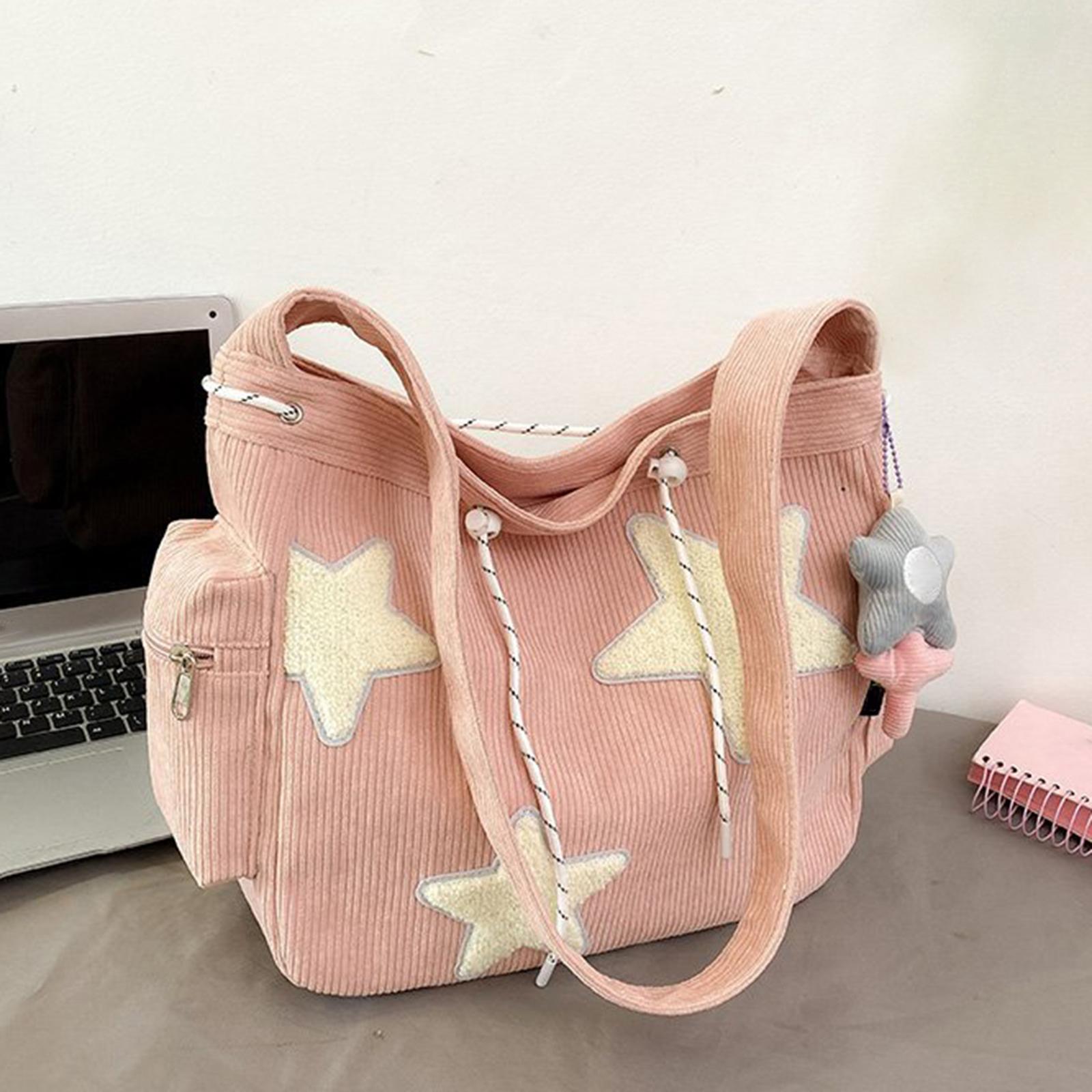 

Women Shoulder Bag Vacation Student Casual Trendy Travel Purse Party Lady Shopping Bag Girls Outdoor Portable Gift Tote Bag розовый