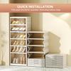 Fold & Lock Shoe Cabinet System - 6-Tier Collapsible Shoe Rack with Dust-Proof Doors, 12 Pair Space-Saving Storage