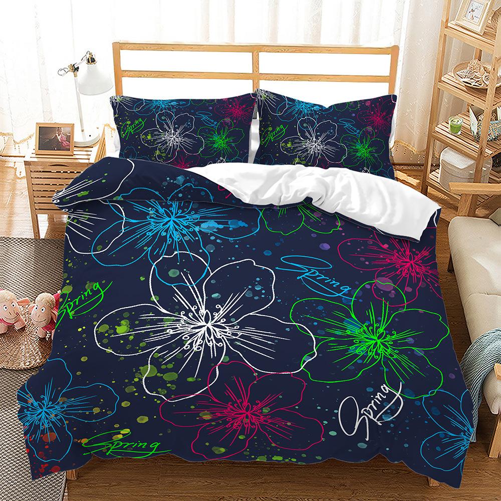 Cherry Blossoms Duvet Cover Set Japanese Spring Romantic Theme Pink Flower Sakura King Size For Kid Women Polyester Bedding Set