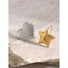 Unique design AB gold and silver color matching love five-pointed star earrings 18k smooth convex open ring