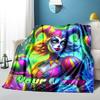 1PC Custom Name Colorful Jester Fantasy flannel blanket versatile,all-season throw suitable for the living room,bedroom,camping,travel,and gift