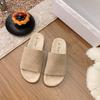 Retro one-word slippers for women to wear autumn new fashion lazy shoes platform slippers