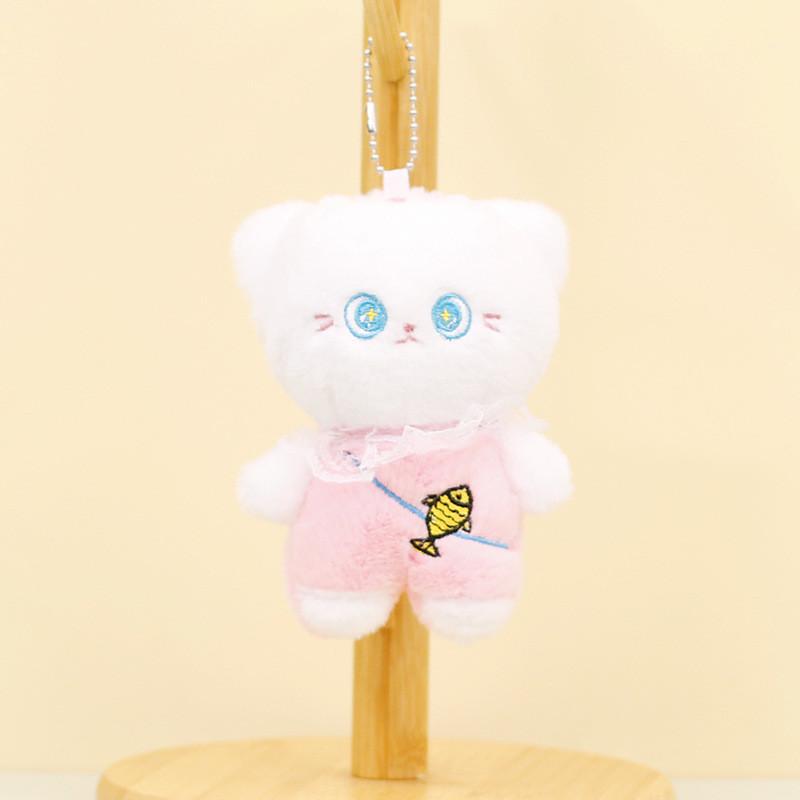 Adorable Plush Toy Cat Keychain With Short Plush And Pp Cotton Stuffing