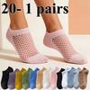 20-1 Pairs Women No Show Socks, Summer Thin Mesh Invisible Low Cut Socks, Breathable Hollow Out Ankle Socks