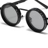 Męskie i Damskie Retro Punkowe Outdoorowe ND9 Regulowane Spolaryzowane Okrągłe Okulary Przeciwsłoneczne Gogle Wędkarskie Outdoorowy Przeciwsłoneczny Filtr UV400
