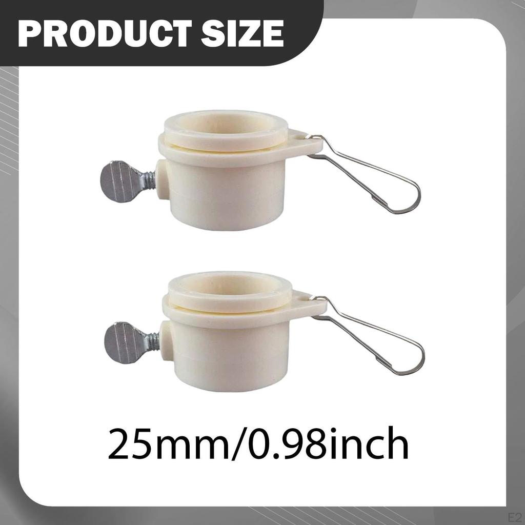 2 Flagpole Rings, 1 Inch, Mounting Rings with Clips, 360-degree Rotatable,